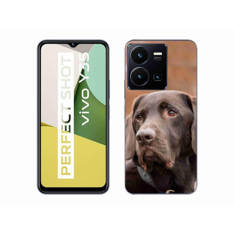 Gél tok mmCase mobiltelefonhoz Vivo Y35 - barna labrador