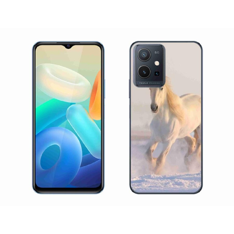 Gél tok mmCase a Vivo Y55 5G számára - ló a hóban