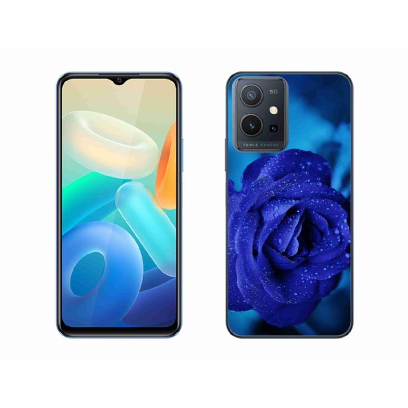 Gél tok mmCase a Vivo Y55 5G-hez - kék rózsa