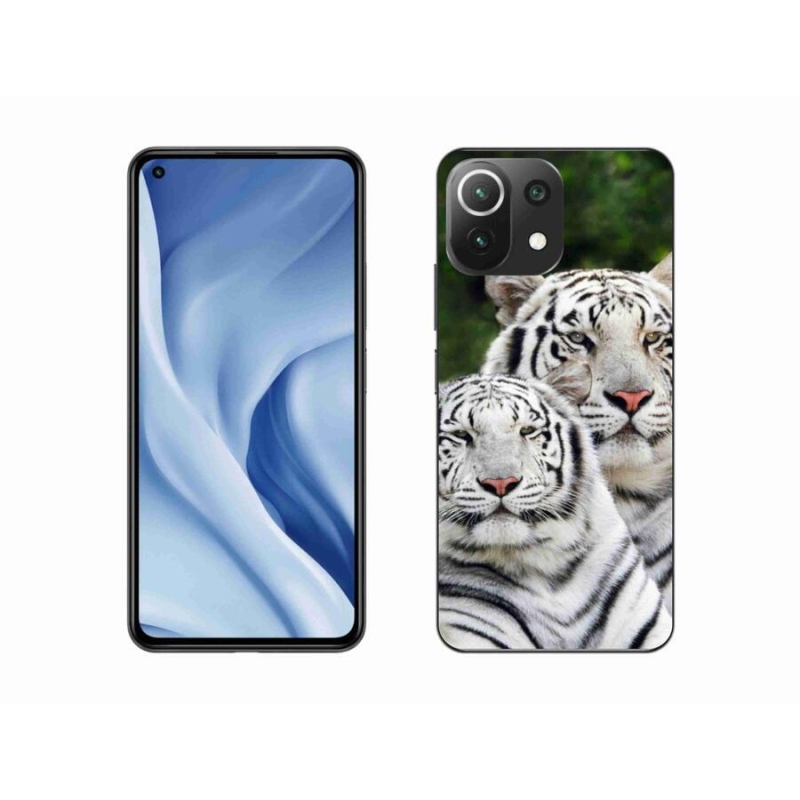Gél tok mmCase a Xiaomi 11 Lite 5G NE számára - fehér tigrisek