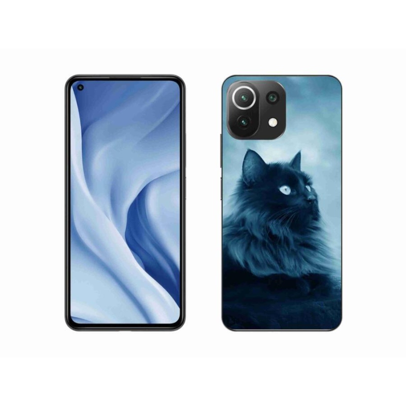 Gél tok mmCase a Xiaomi 11 Lite 5G NE számára - fekete macska 1