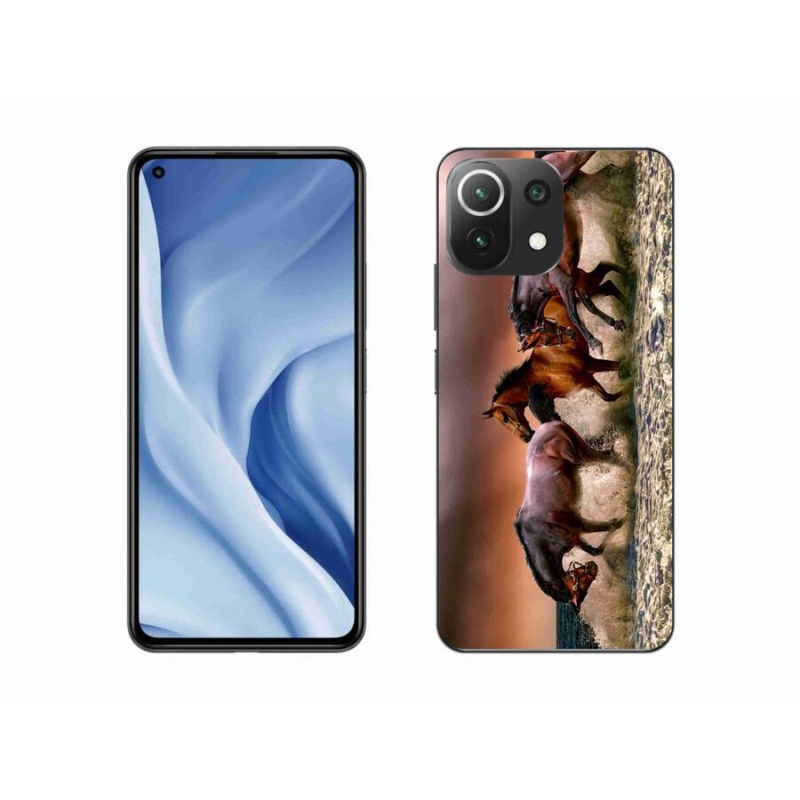 Gél tok mmCase a Xiaomi 11 Lite 5G NE számára - lovak 1
