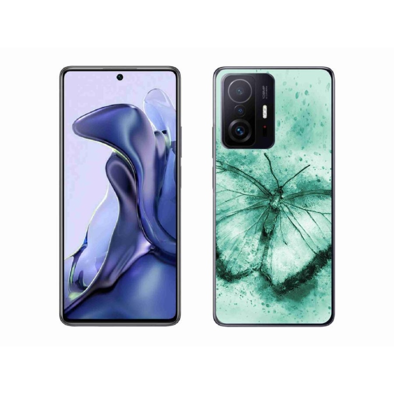 Gél tok mmCase a Xiaomi 11T-hez - zöld pillangó