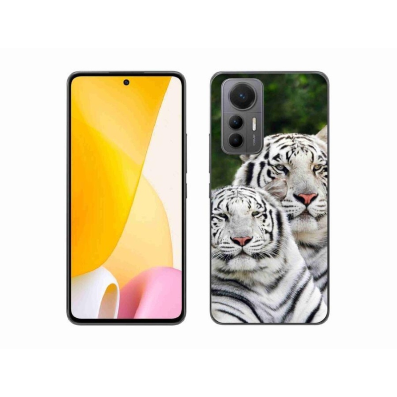Gél tok mmCase a Xiaomi 12 Lite-hoz - fehér tigrisek
