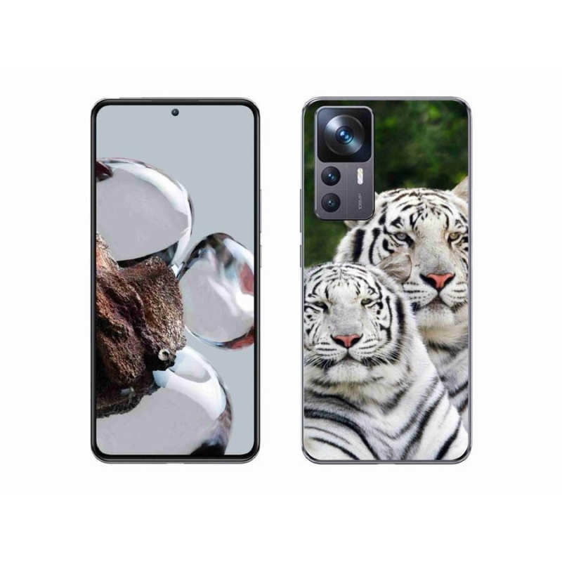 Gél tok mmCase a Xiaomi 12T Pro számára - fehér tigrisek