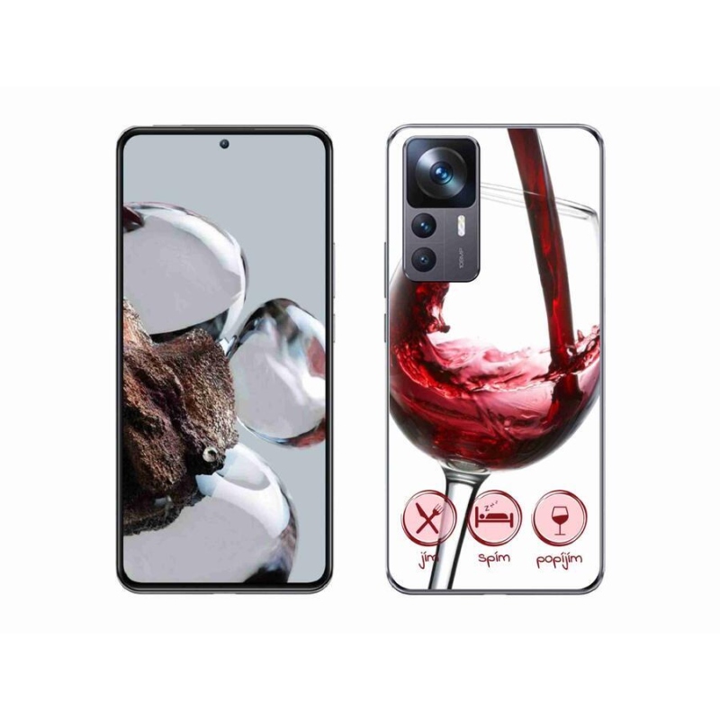 Gél tok mmCase a Xiaomi 12T Pro-hoz - borospohár piros