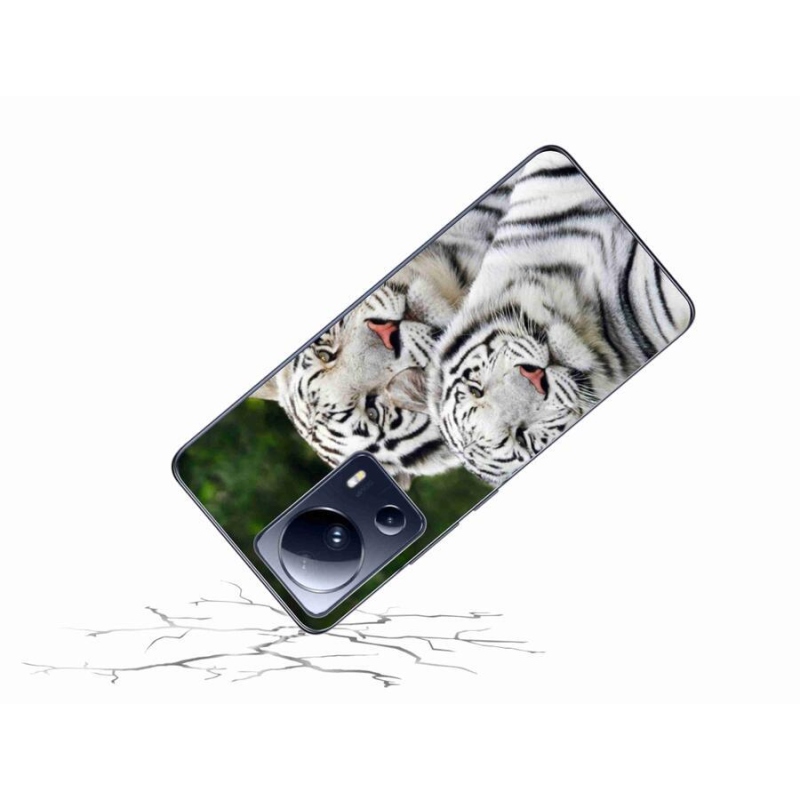 Gél tok mmCase a Xiaomi 13 Lite-hoz - fehér tigrisek