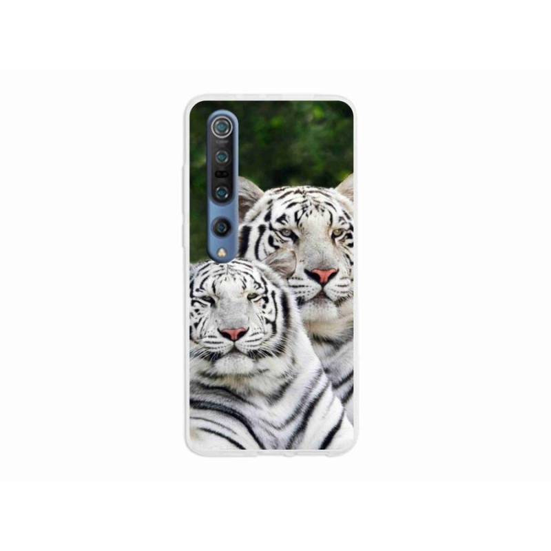 Gél tok mmCase a Xiaomi Mi 10 készülékhez - fehér tigrisek