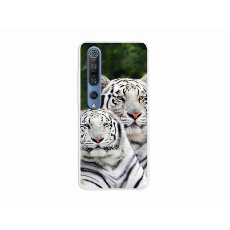 Gél tok mmCase a Xiaomi Mi 10 Pro készülékhez - fehér tigrisek