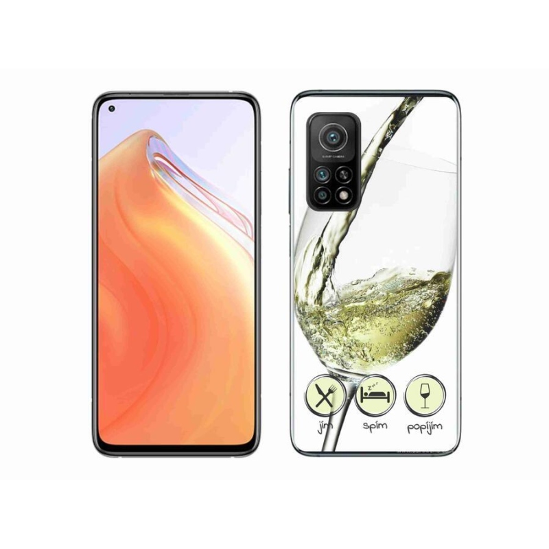 Gél tok mmCase a Xiaomi Mi 10T Pro 5G-hez - borospohár fehér