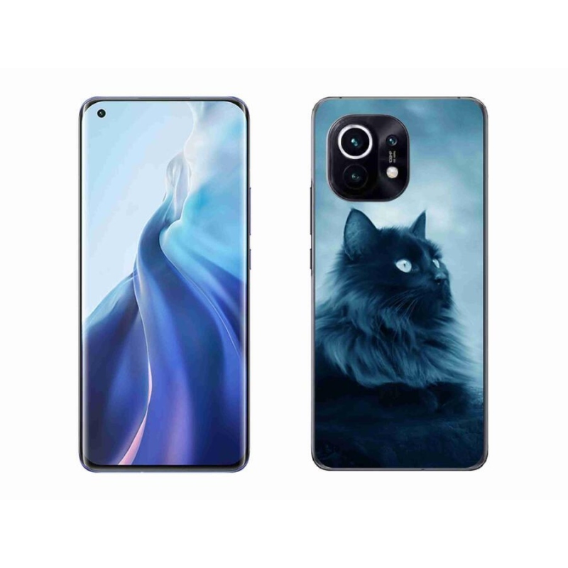 Gél tok mmCase a Xiaomi Mi 11-hez - fekete macska 1