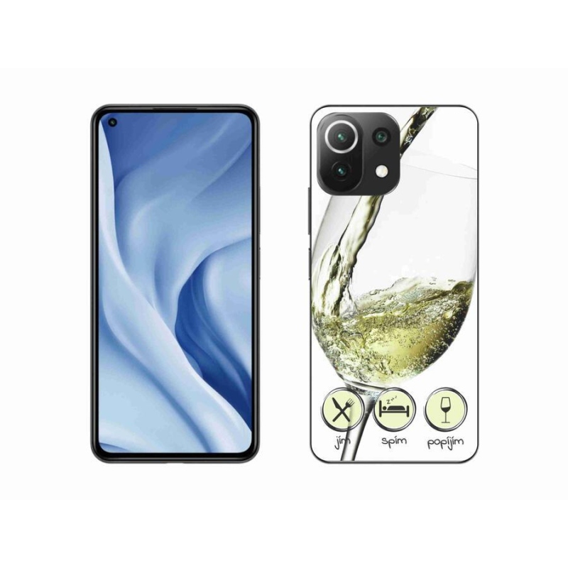 Gél tok mmCase a Xiaomi Mi 11 Lite 4G/5G-hez - borospohár fehér