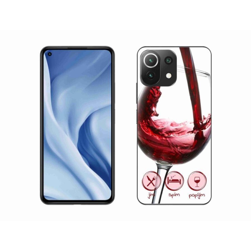 Gél tok mmCase a Xiaomi Mi 11 Lite 4G/5G-hez - borospohár piros