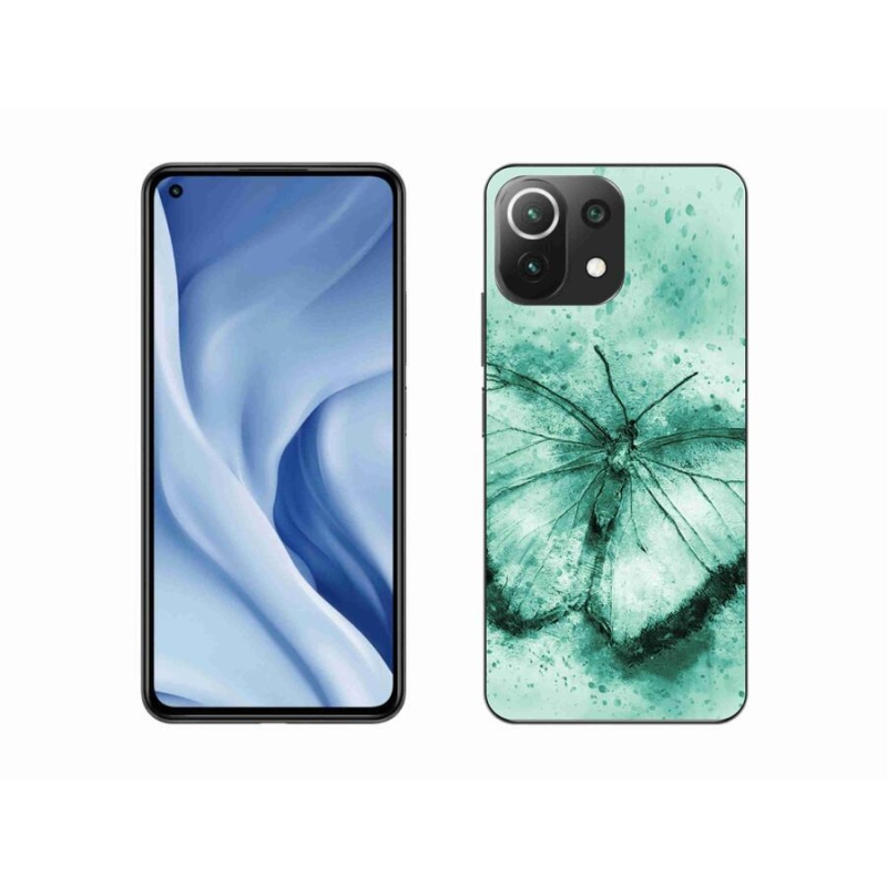 Gél tok mmCase a Xiaomi Mi 11 Lite 4G/5G készülékhez - zöld pillangó