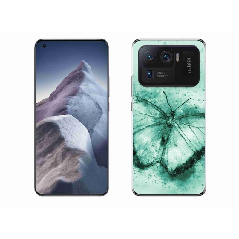 Gél tok mmCase a Xiaomi Mi 11 Ultra számára - zöld pillangó