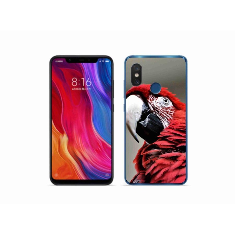 Gél tok mmCase a Xiaomi Mi 8-hoz - papagáj ara piros