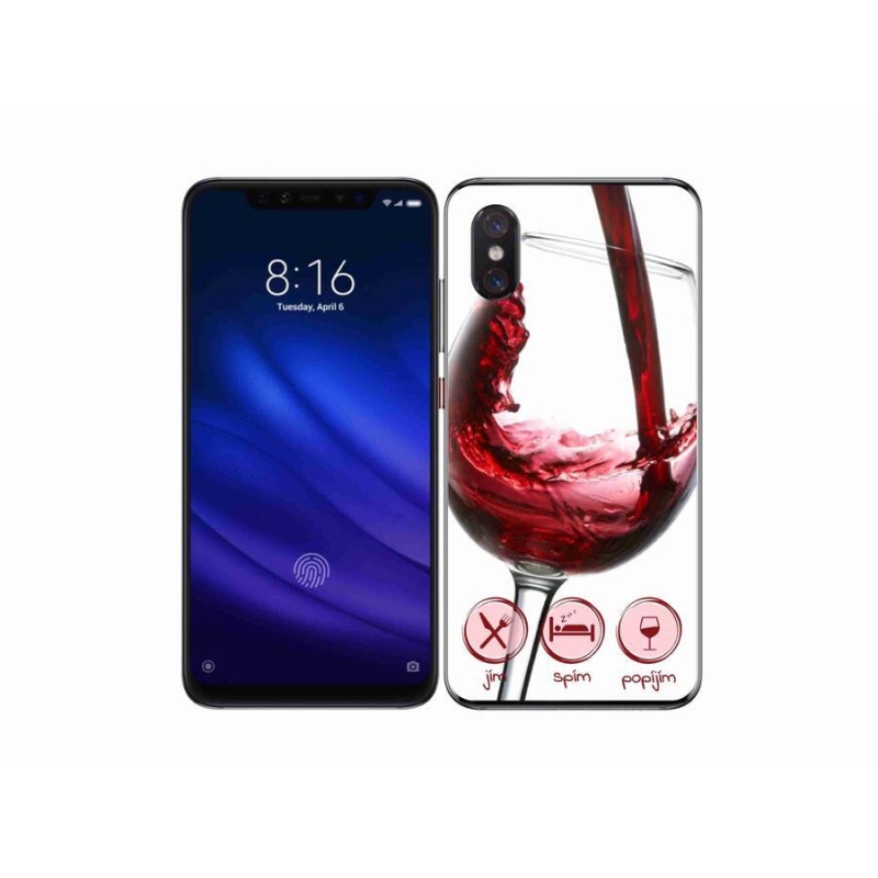 Gél tok mmCase a Xiaomi Mi 8 Pro-hoz - borospohár piros