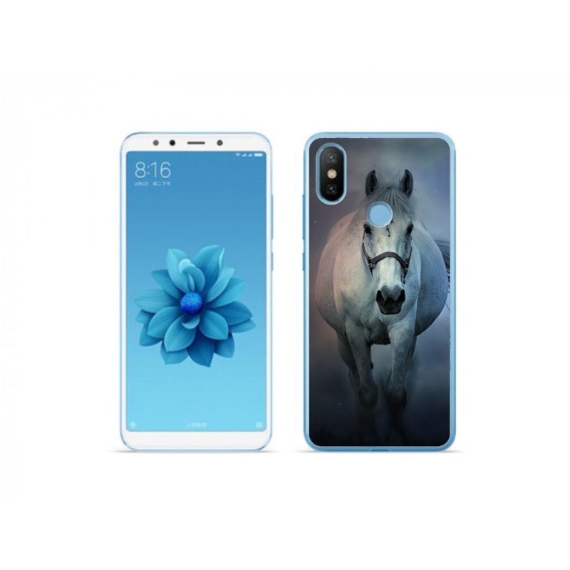 Gél tok mmCase a Xiaomi Mi A2-hez - futó fehér ló
