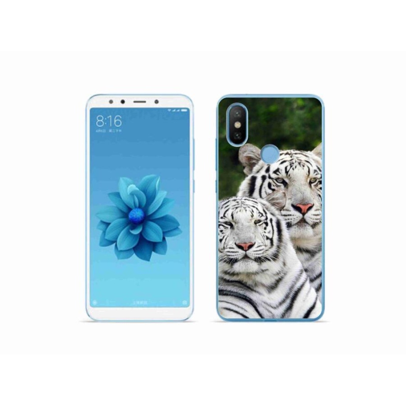 Gél tok mmCase a Xiaomi Mi A2-hez - fehér tigrisek