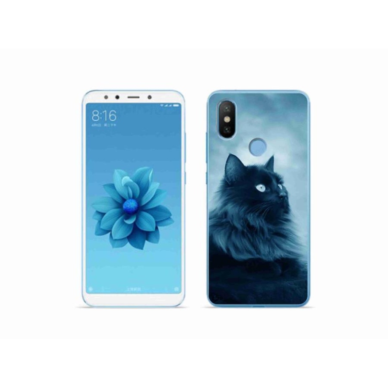 Gél tok mmCase a Xiaomi Mi A2-hez - fekete macska 1