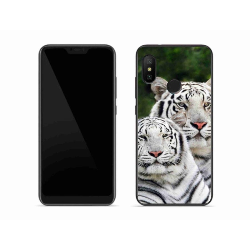 Gél tok mmCase a Xiaomi Mi A2 Lite készülékhez - fehér tigrisek