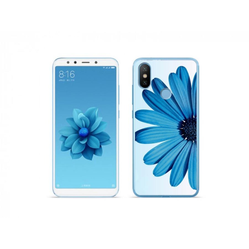 Gél tok mmCase a Xiaomi Mi A2 készülékhez - kék margaréta