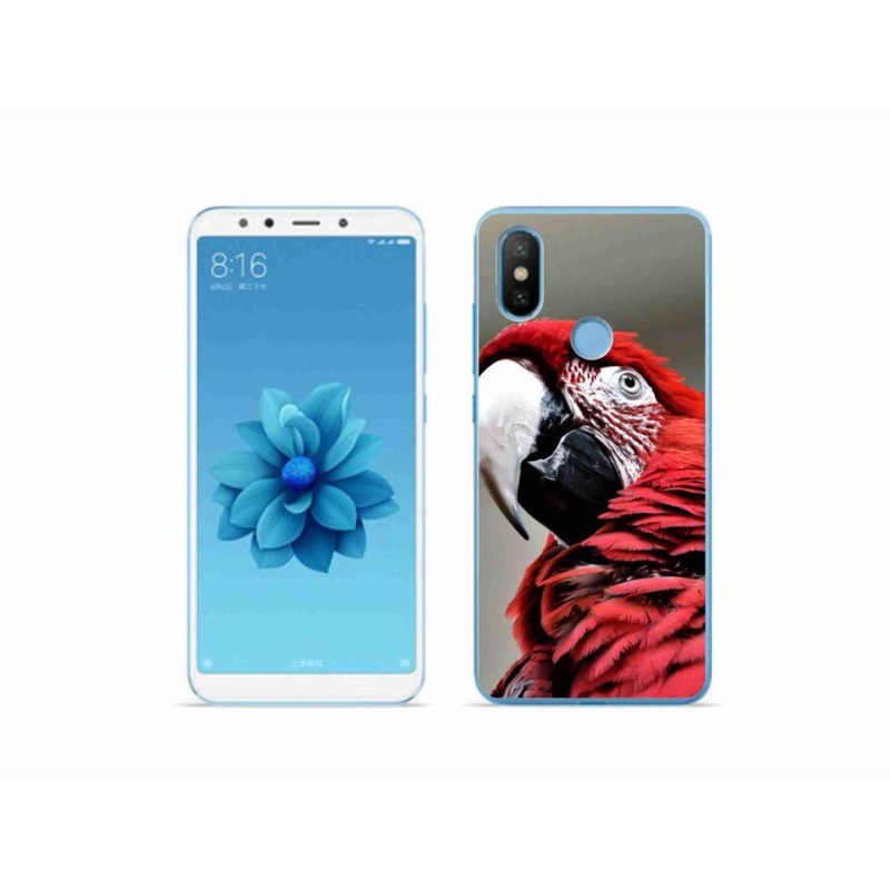 Gél tok mmCase a Xiaomi Mi A2 készülékhez - papagáj ara piros