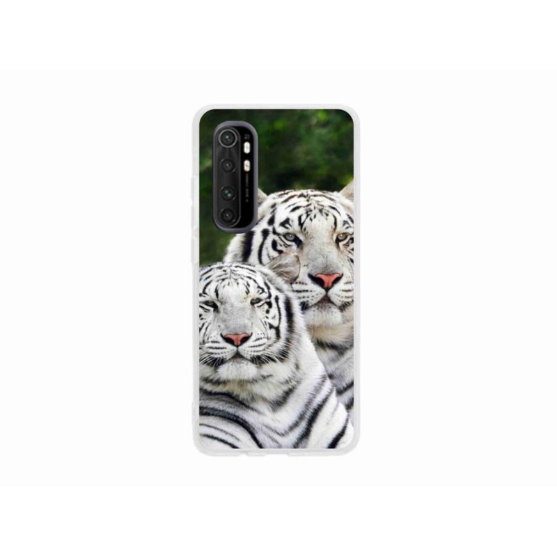 Gél tok mmCase a Xiaomi Mi Note 10 Lite készülékhez - fehér tigrisek