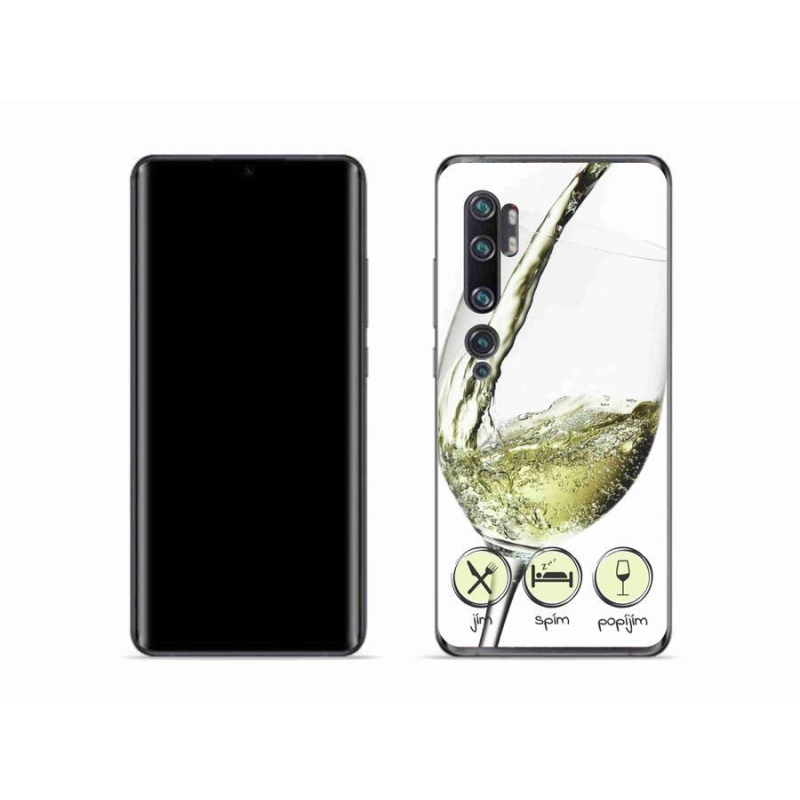 Gél tok mmCase a Xiaomi Mi Note 10 készülékhez - borospohár fehér