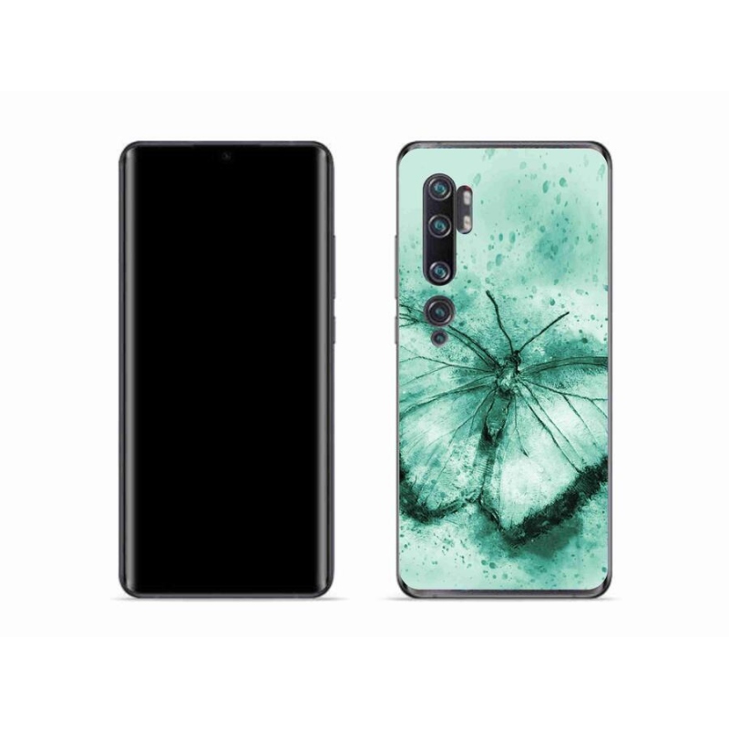 Gél tok mmCase a Xiaomi Mi Note 10 készülékhez - zöld pillangó