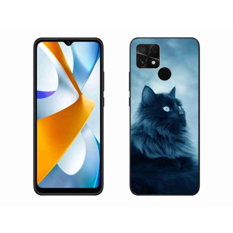 Gél tok mmCase a Xiaomi Poco C40 készülékhez - fekete macska 1
