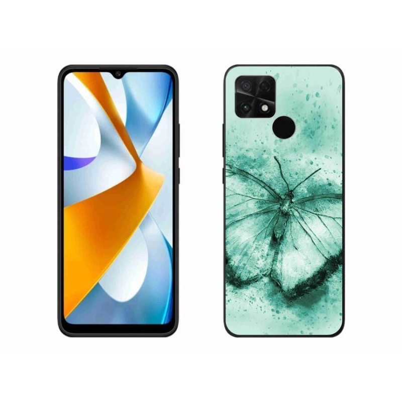 Gél tok mmCase a Xiaomi Poco C40 készülékhez - zöld pillangó