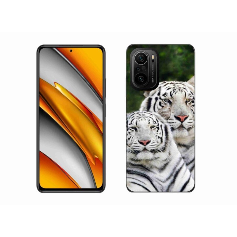 Gél tok mmCase a Xiaomi Poco F3-hoz - fehér tigrisek