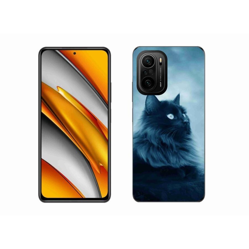 Gél tok mmCase a Xiaomi Poco F3-hoz - fekete macska 1