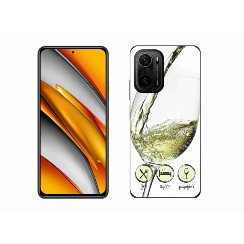 Gél tok mmCase a Xiaomi Poco F3-hoz - borospohár fehér