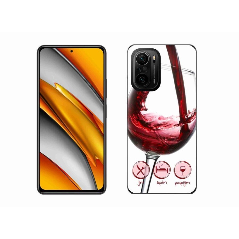 Gél tok mmCase a Xiaomi Poco F3-hoz - borospohár piros