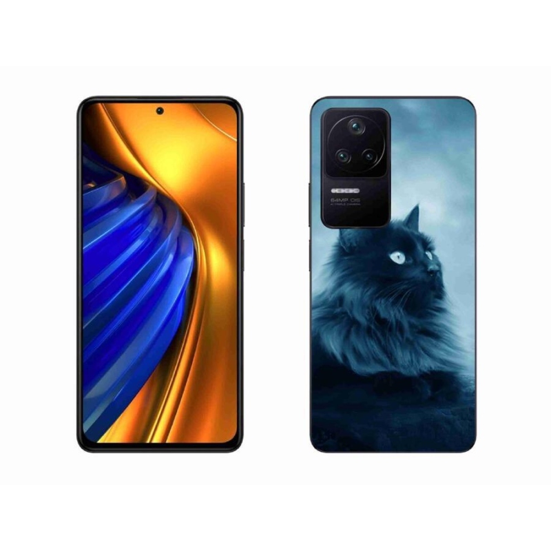 Gél tok mmCase a Xiaomi Poco F4-hez - fekete macska 1
