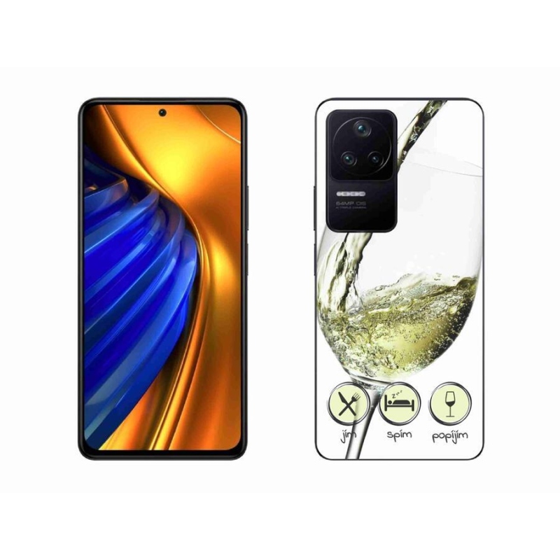 Gél tok mmCase a Xiaomi Poco F4 készülékhez - fehér borospohár