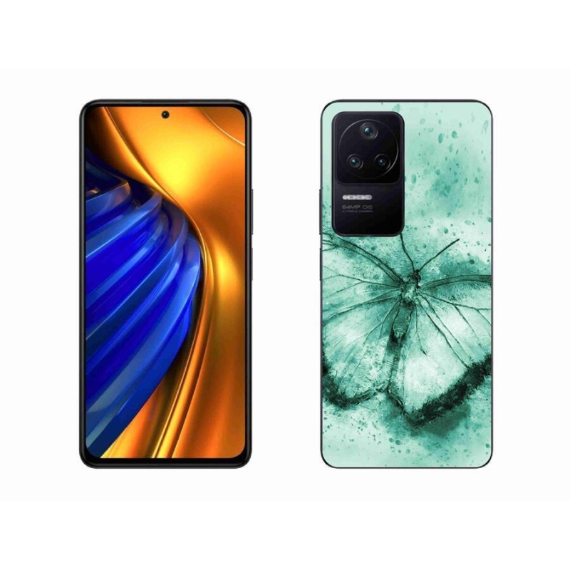 Gél tok mmCase a Xiaomi Poco F4-hez - zöld pillangó