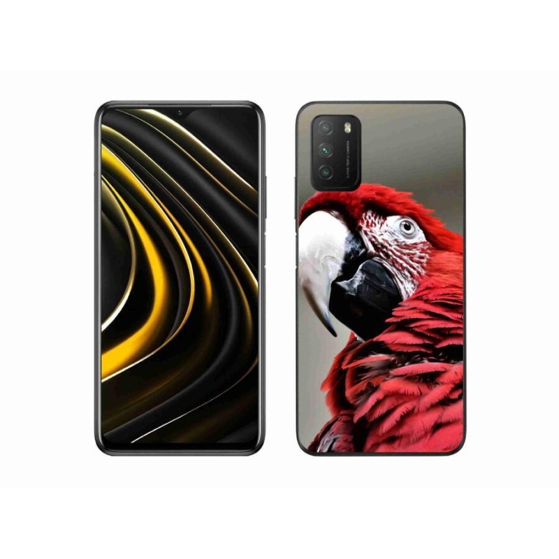 Gél tok mmCase a Xiaomi Poco M3-hoz - papagáj ara piros