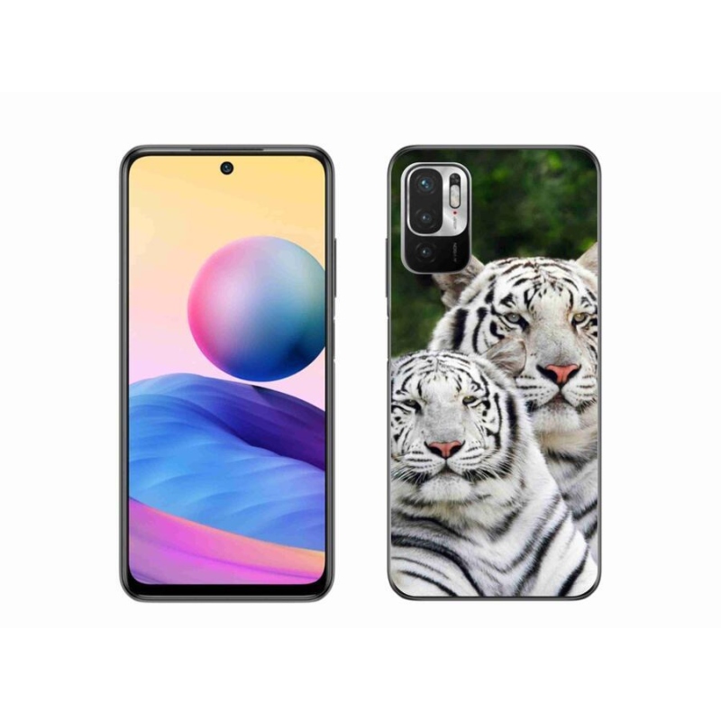 Gél tok mmCase a Xiaomi Poco M3 Pro/5G számára - fehér tigrisek