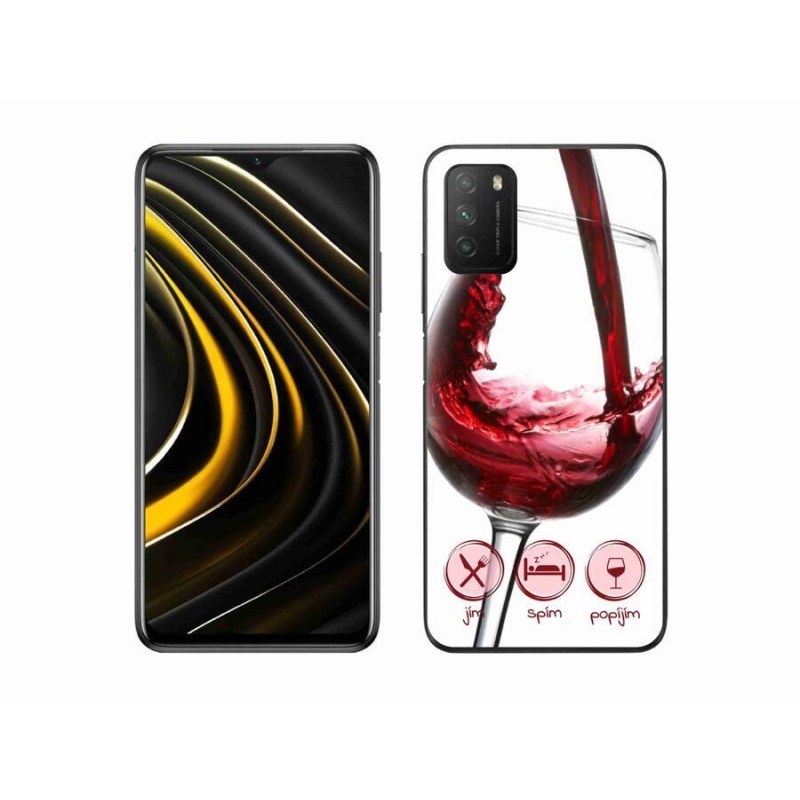 Gél tok mmCase a Xiaomi Poco M3-hoz - borospohár piros