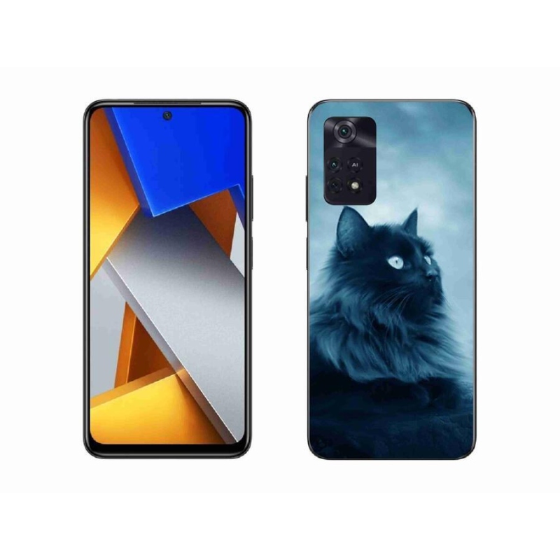 Gél tok mmCase a Xiaomi Poco M4 Pro 4G-hez - fekete macska 1