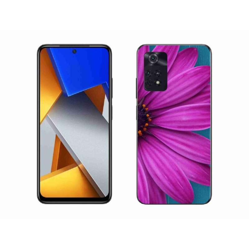 Gél tok mmCase a Xiaomi Poco M4 Pro 4G-hez - lila százszorszép