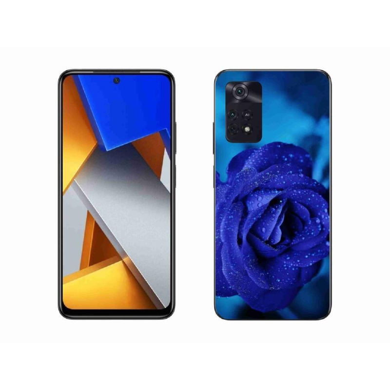 Gél tok mmCase a Xiaomi Poco M4 Pro 4G-hez - kék rózsa