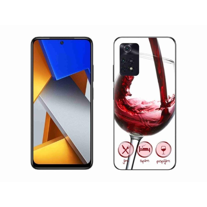 Gél tok mmCase a Xiaomi Poco M4 Pro 4G-hez - borospohár piros