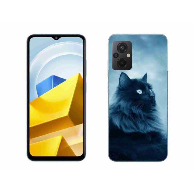 Gél tok mmCase a Xiaomi Poco M5 4G-hez - fekete macska 1