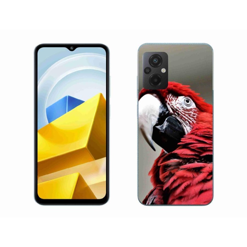 Gél tok mmCase a Xiaomi Poco M5 4G-hez - papagáj ara piros