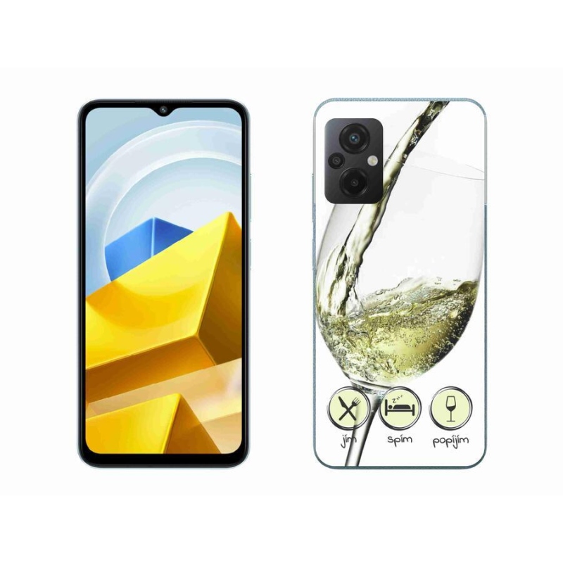Gél tok mmCase a Xiaomi Poco M5 4G-hez - borospohár fehér