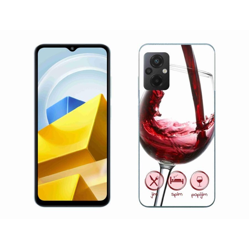 Gél tok mmCase a Xiaomi Poco M5 4G-hez - borospohár piros